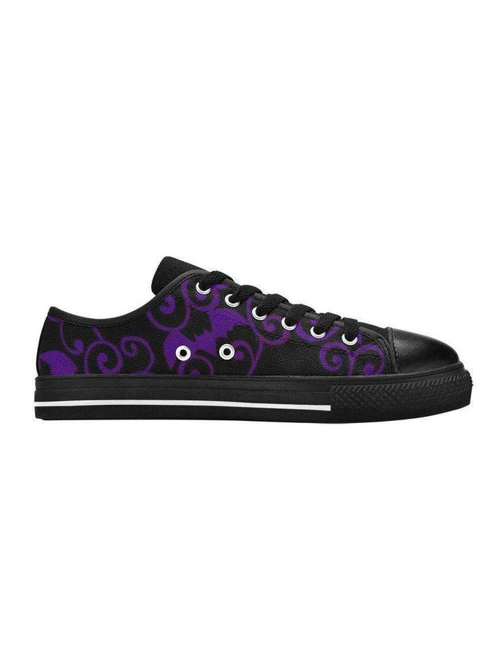 Antique bats purple retro style sneakers – retro shoes for women Australia – back view