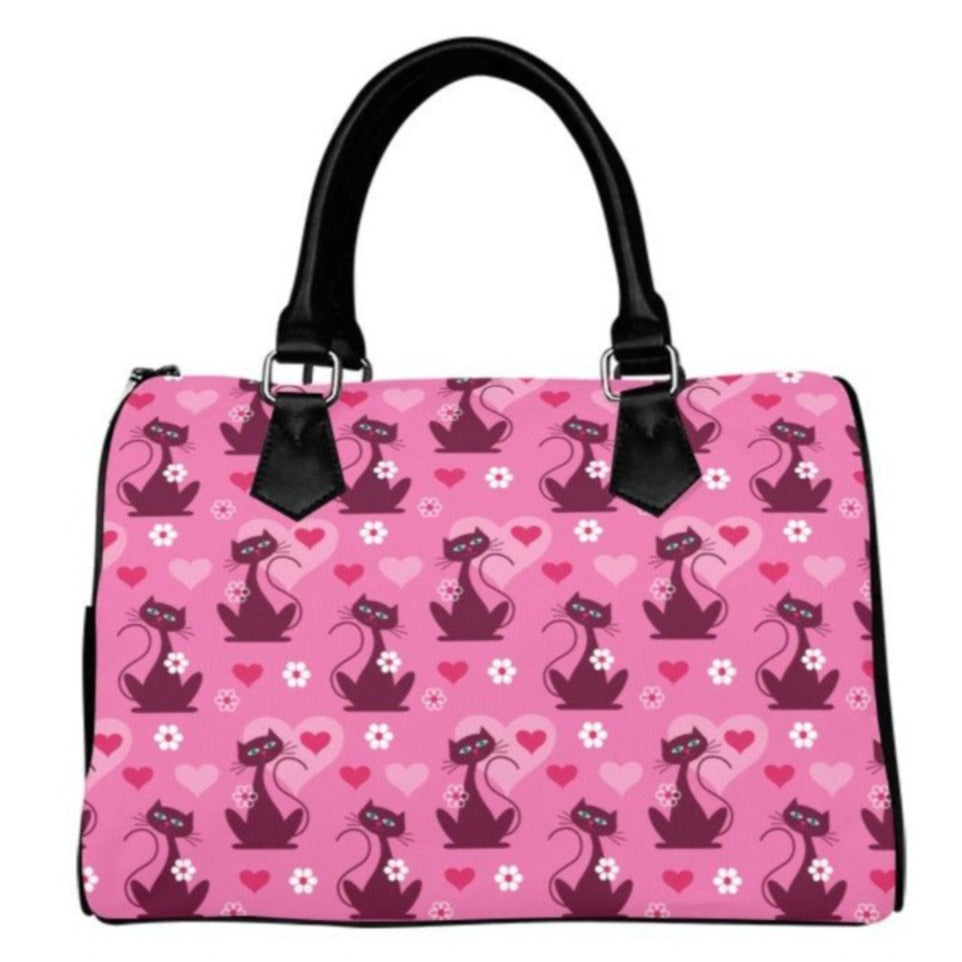 RETRO LOVE CATS Barrel Type Handbag