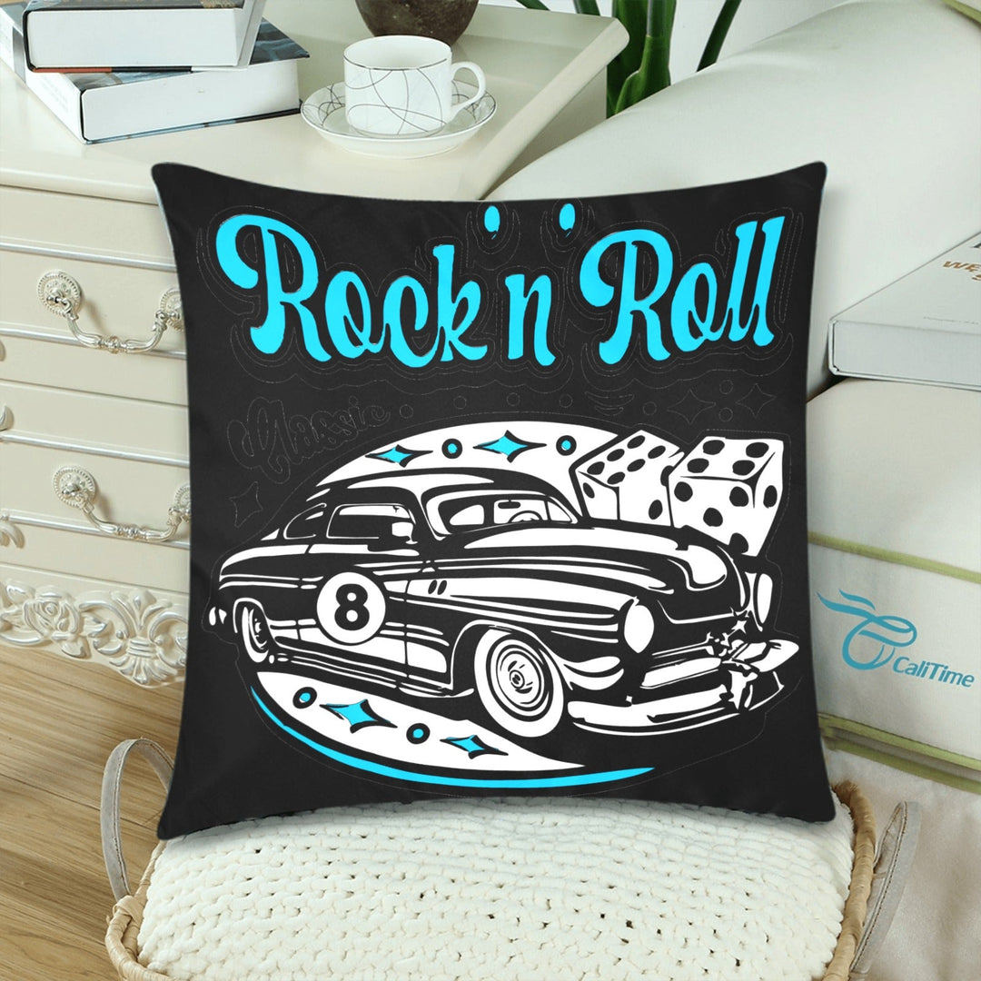 Rock n Roll Throw Pillow Cover 18"x 18" (Twin Sides) (Set of 2)