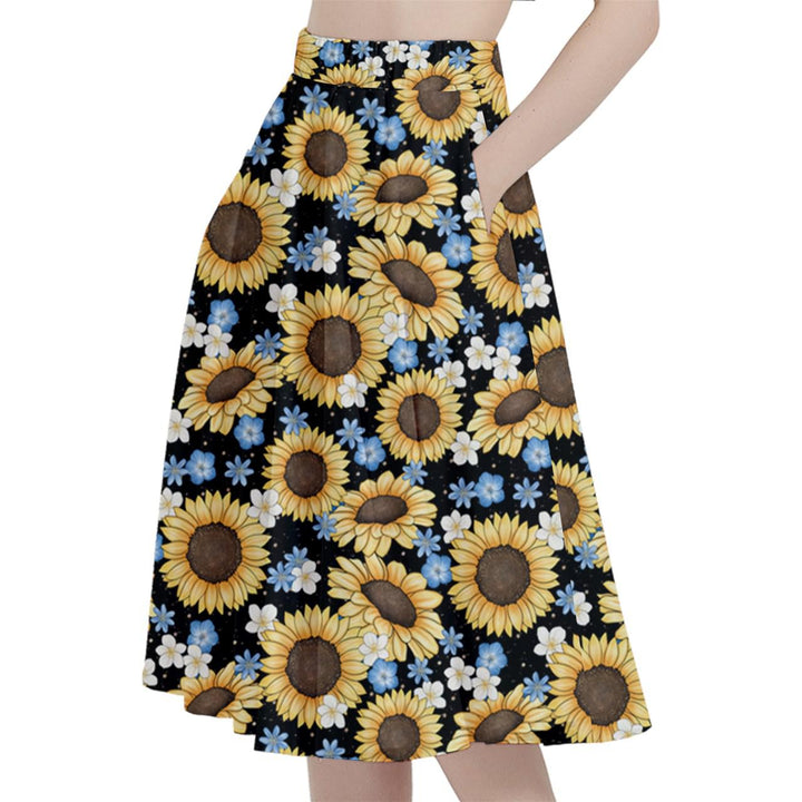 Sunflowers Full Circle Skirt