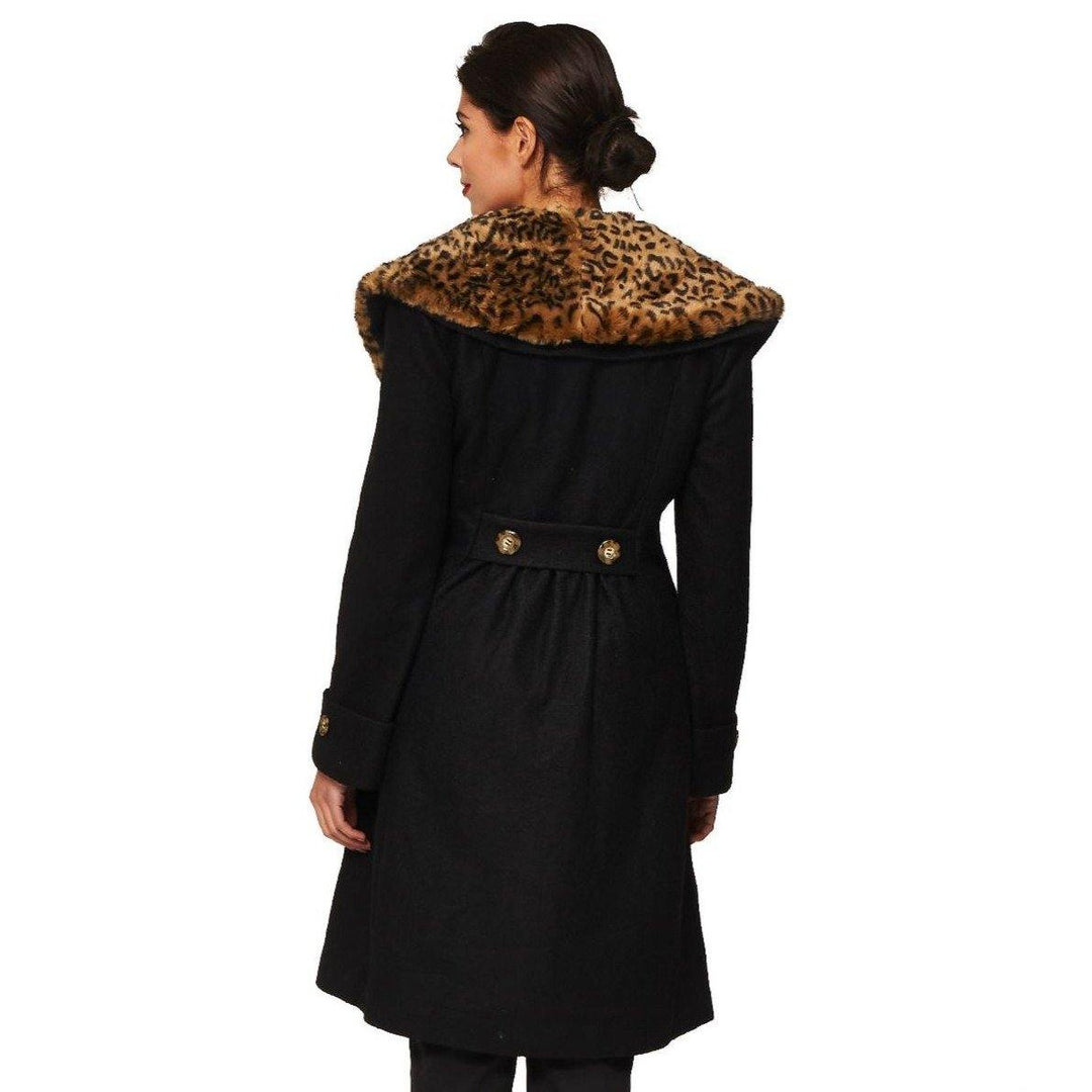 Banned UK Winter Coat Leopard Black