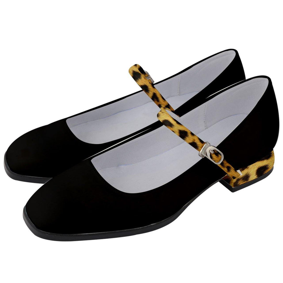 BLACK LEOPARD TRIM Women's Mary Jane Shoes