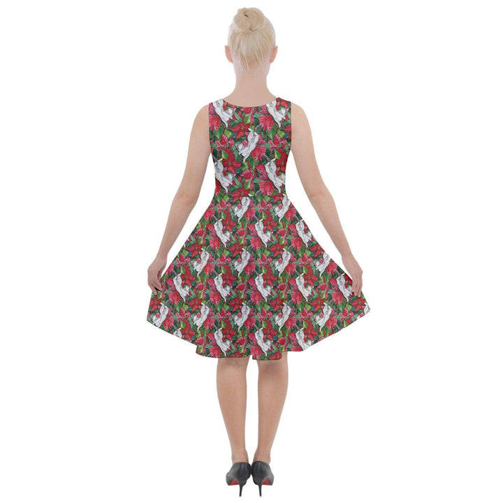 Christmas Cats Knee Length Skater Dress With Pockets