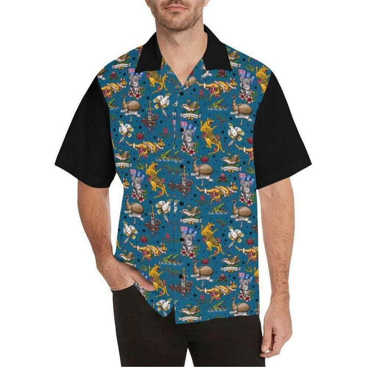 Fair dinkum! aussie fauna men's button up shirts – fair mens button ups for men Australia – side view