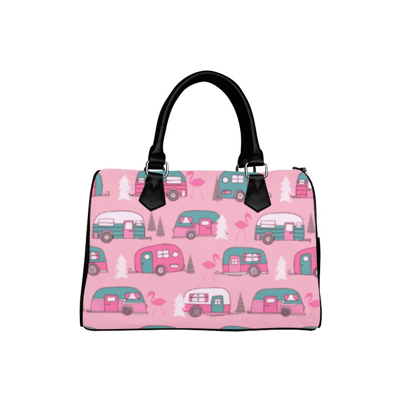 Flamingos and Retro Vans Barrel Type Handbag
