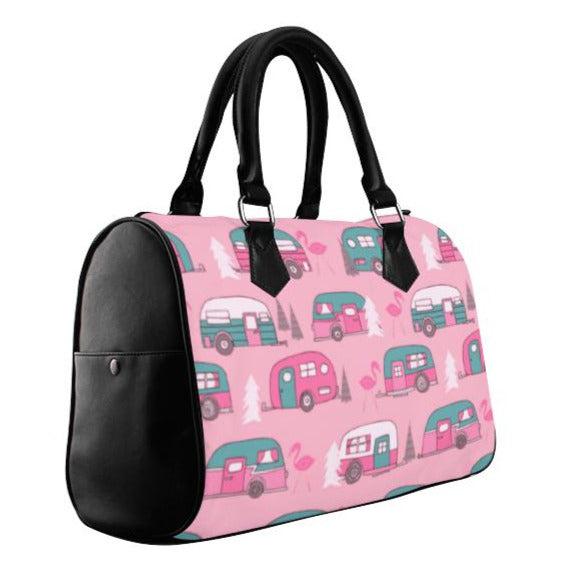Flamingos and Retro Vans Barrel Type Handbag