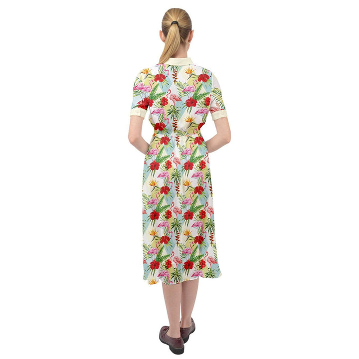 Flamingos Ava 1940s Style Vintage Dress