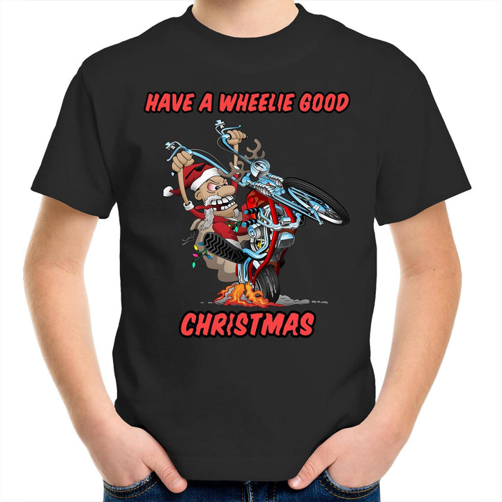 HAVE A WHEELIE GOOD CHRISTMAS - Kids Youth Crew T-Shirt 2-14