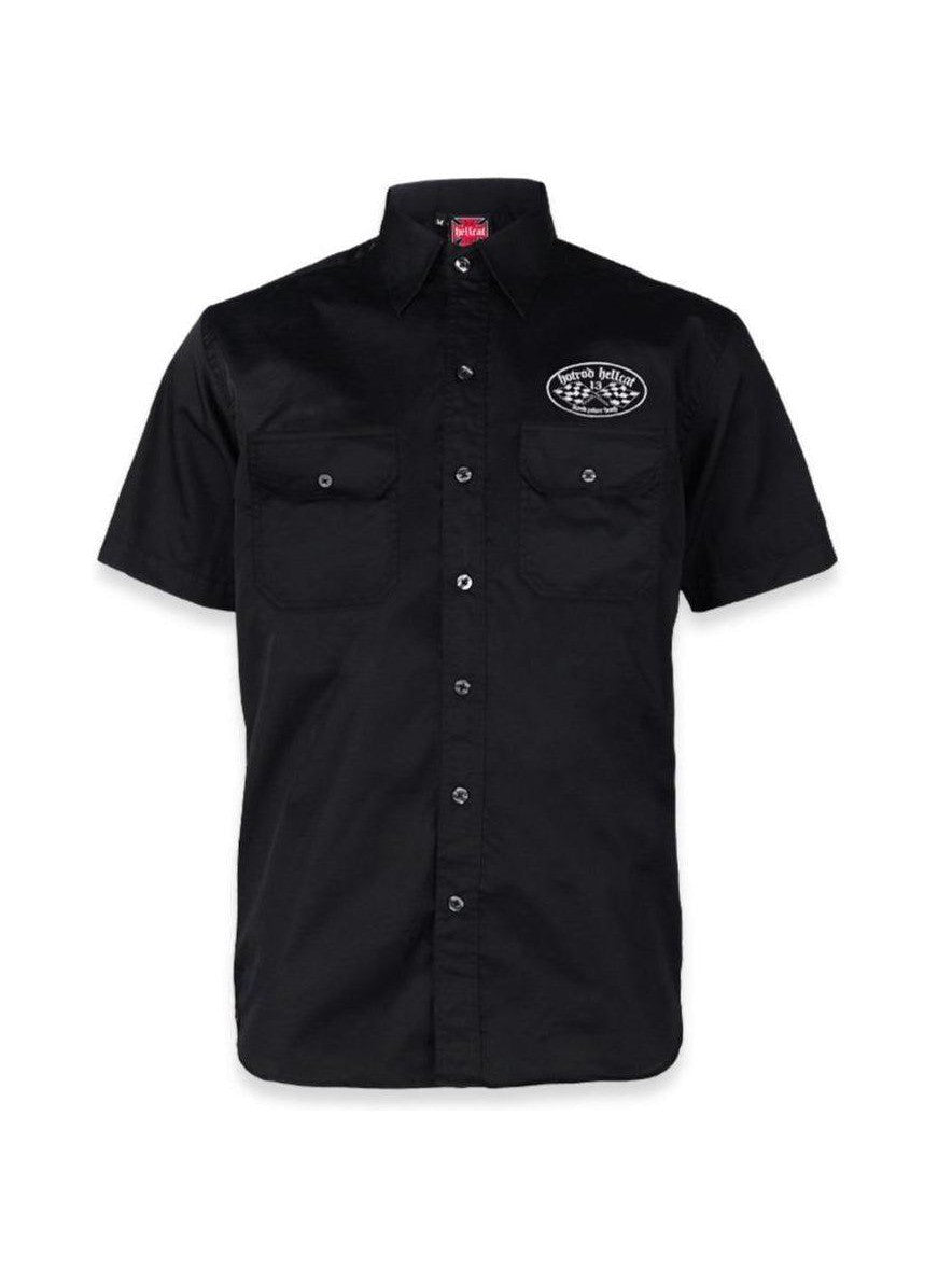HOTROD HELLCAT BUTTON UP WORK SHIRT Straight From Hell