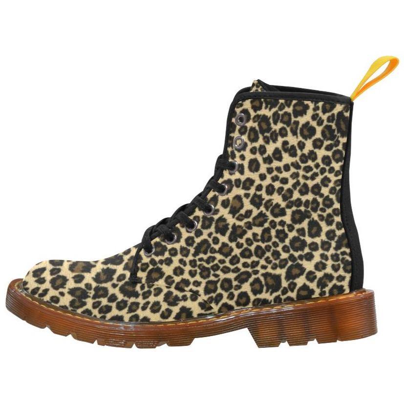 Leopard Print Women's Lace Up Combat Boots