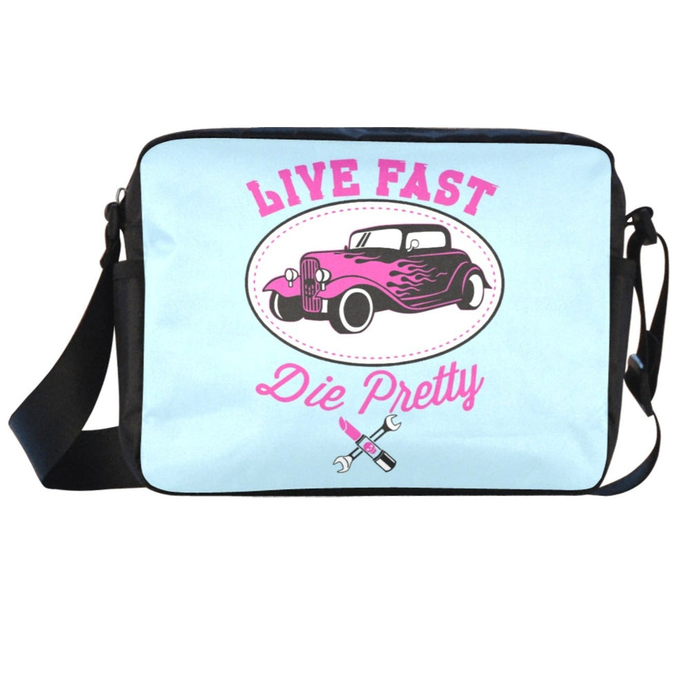 Live Fast Die Pretty Crossbody Satchel Bag