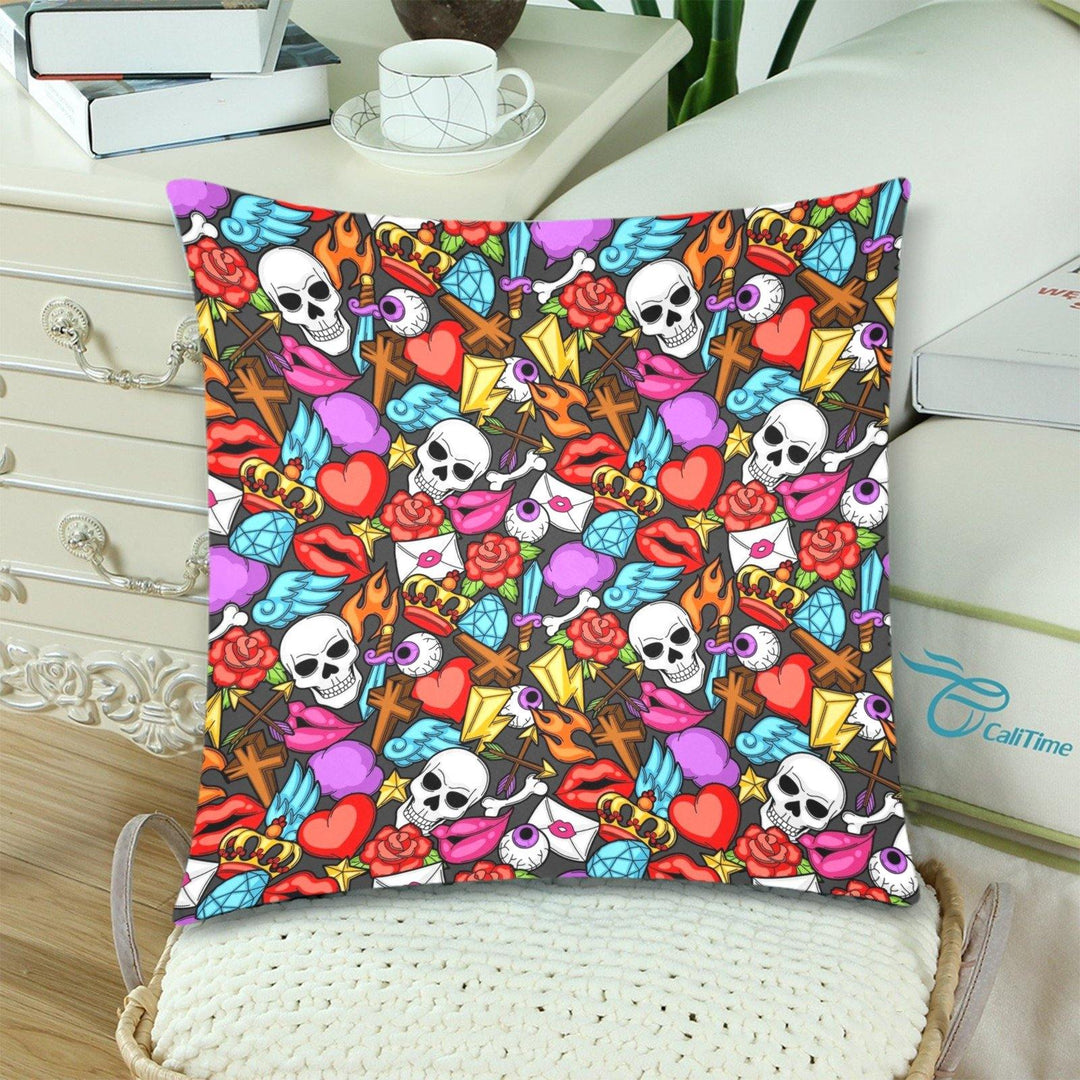 Mementos Throw Pillow Cover 18"x 18" (Twin Sides) (Set of 2)