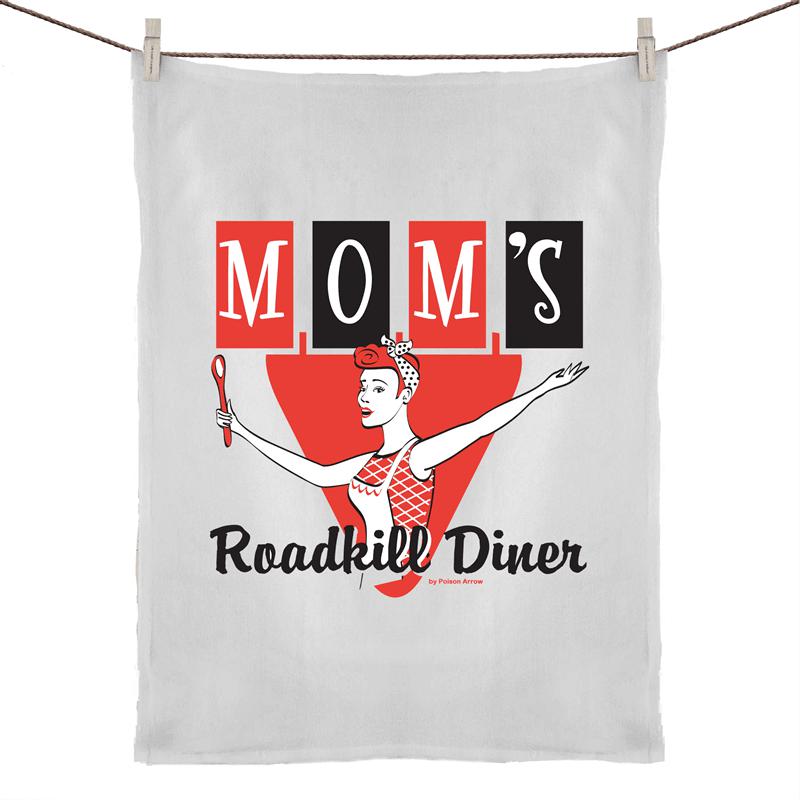 MOM'S ROADKILL DINER Tea Towel