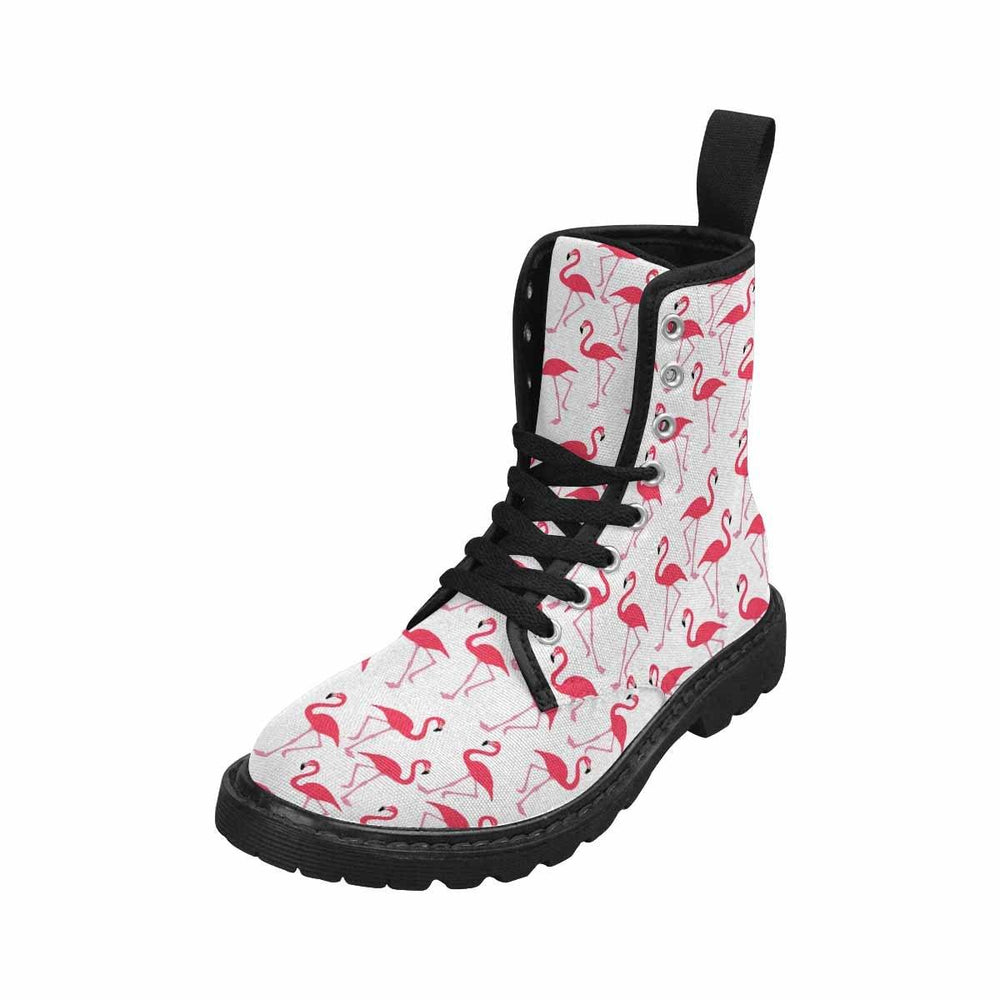 Pink Flamingos Lace Up Combat Boots