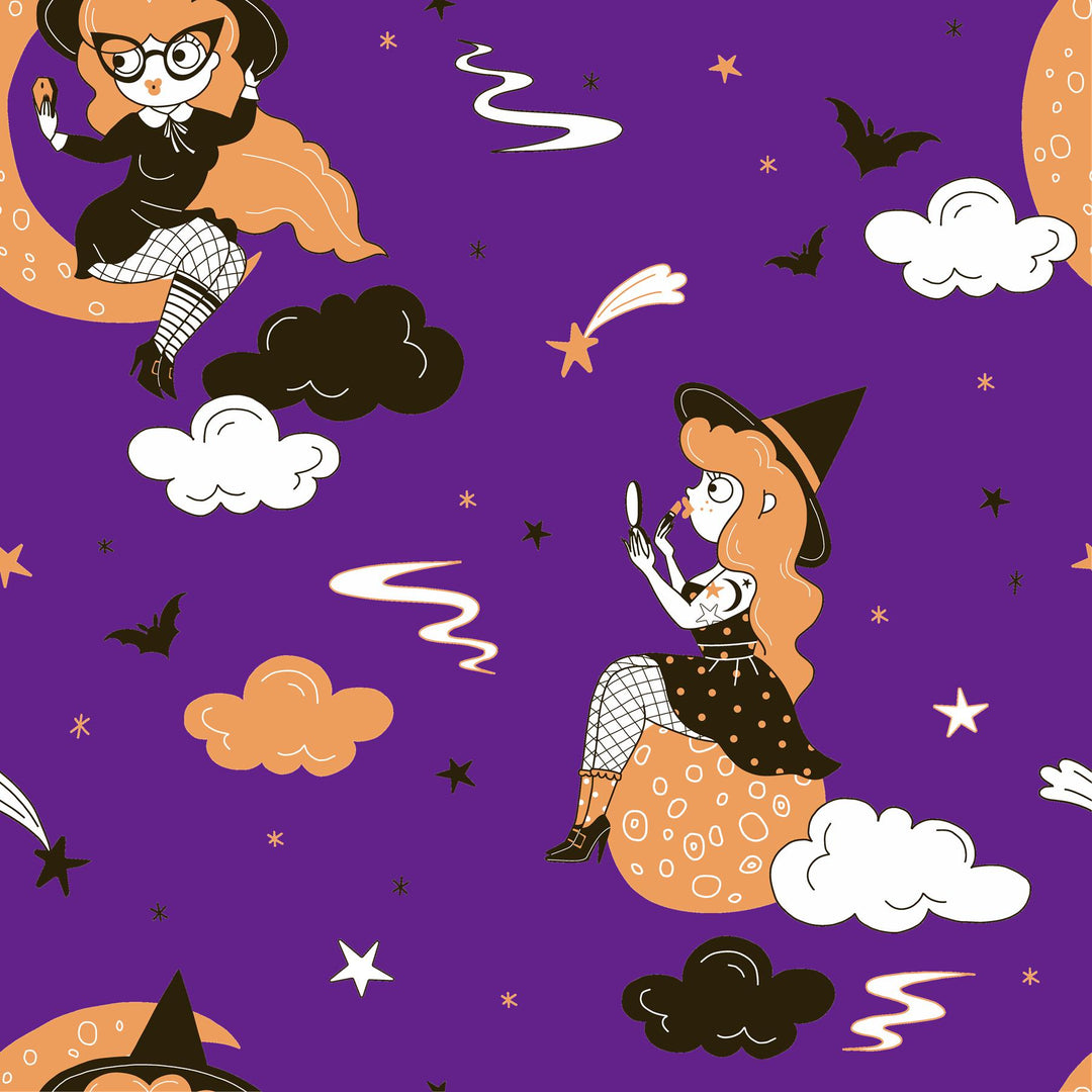 PURPLE PIN UP WITCH Halter Party Swing Dress
