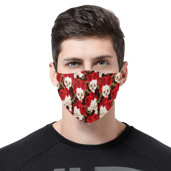 REUSABLE FACE MASKS WITH FILTERS - SKULLS AND ROSES