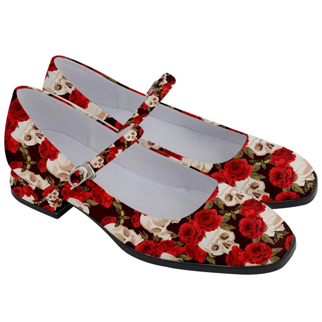 SKULLS AND ROSES Women's Mary Jane Shoes