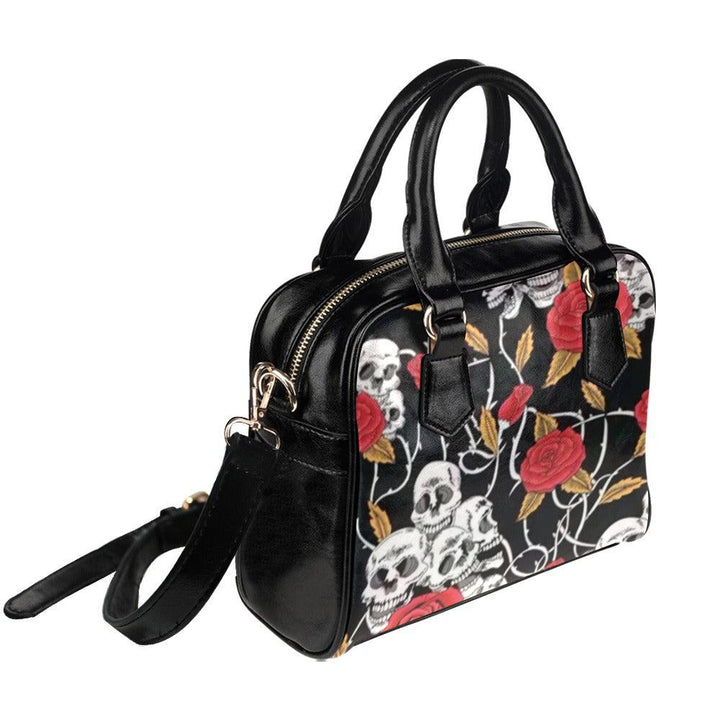 SKULLS & ROSES Shoulder Handbag