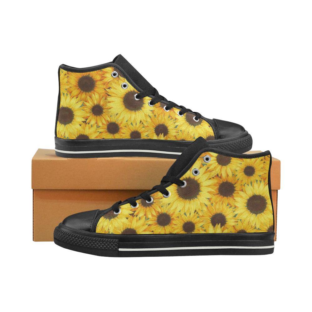 SUNFLOWERS High Top Canvas Kid's Shoes