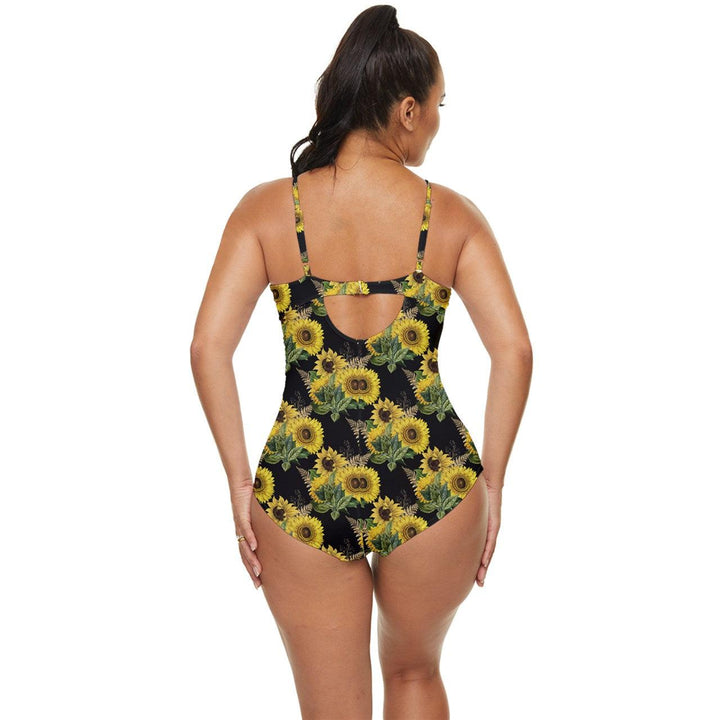 Sunflowers Retro Full Coverage Swimsuit