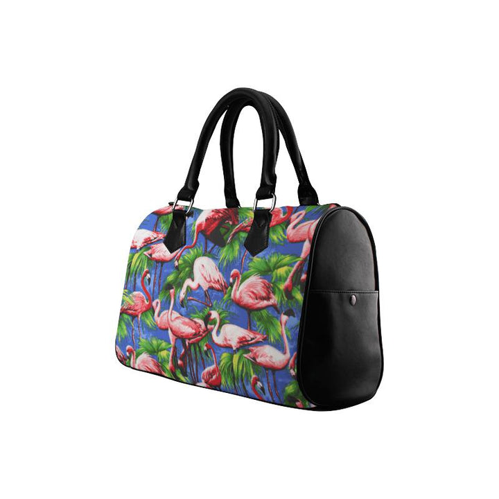 Tropical Flamingos Barrel Type Handbag