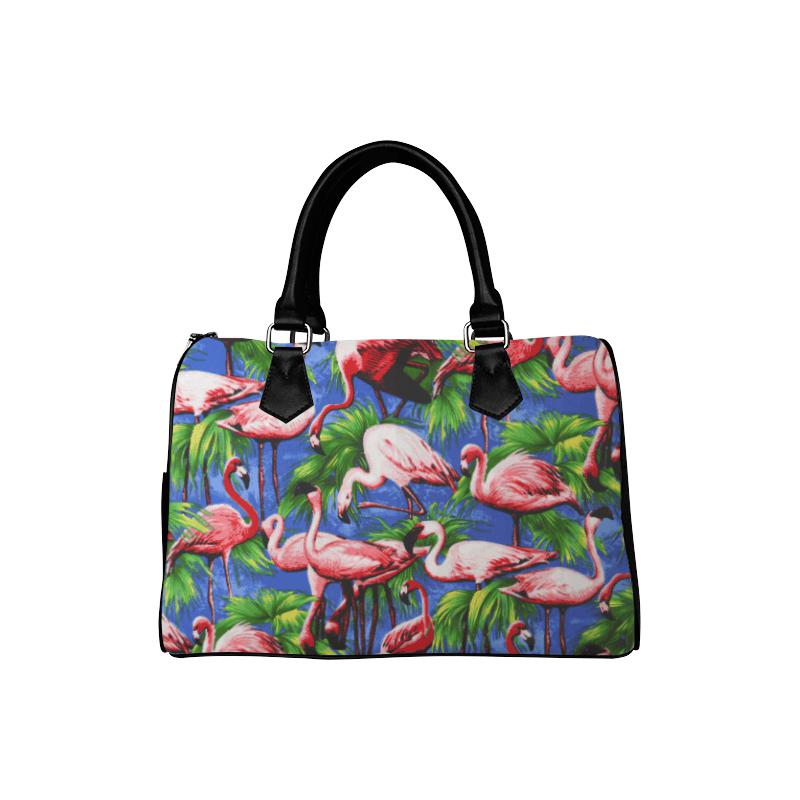 Tropical Flamingos Barrel Type Handbag